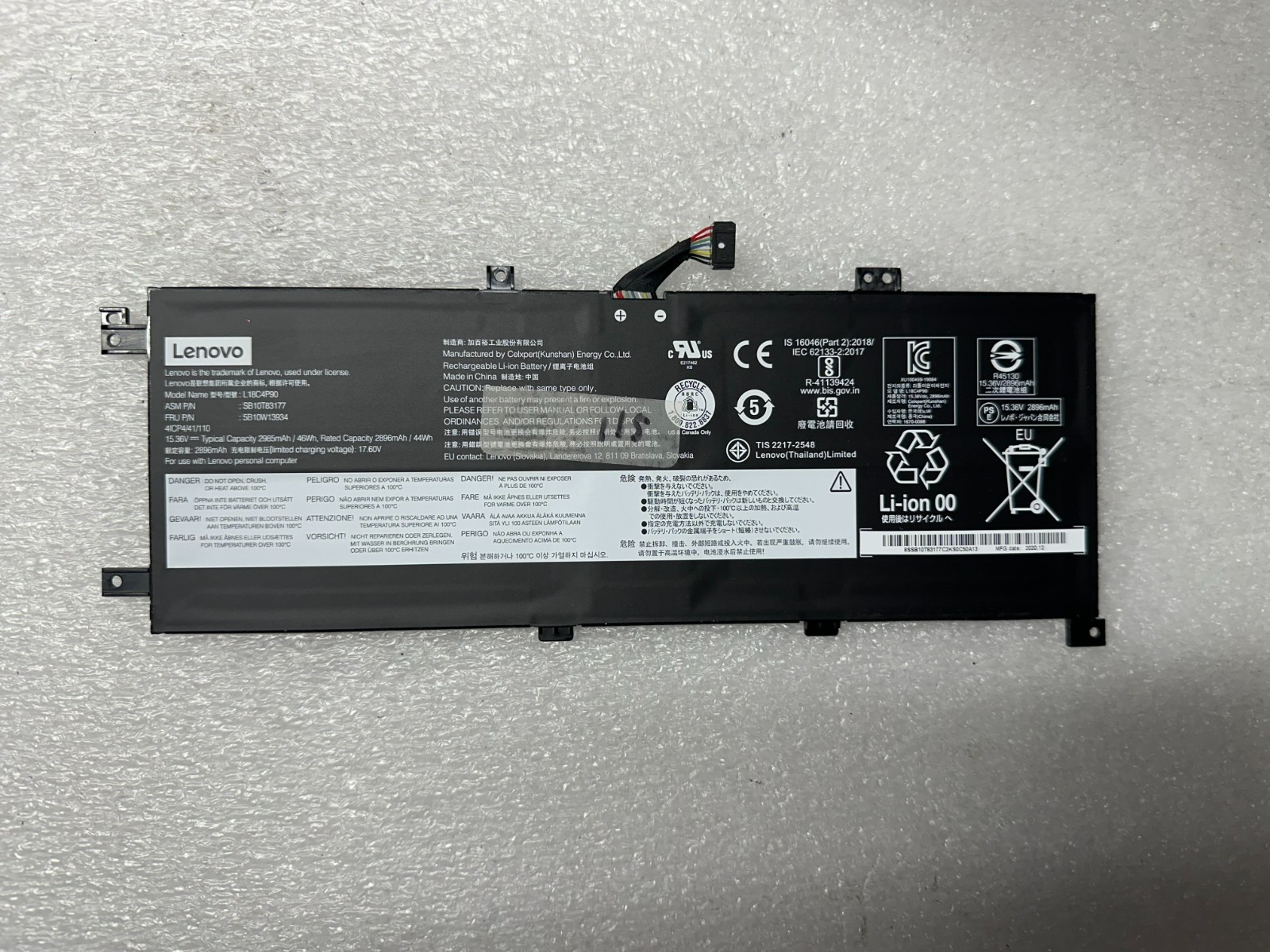 Lenovo 115 cycles -Lenovo L13 Yoga Gen 2 20VL 20VK genuine original battery L18C4P90 Laptop Battery product photo 1