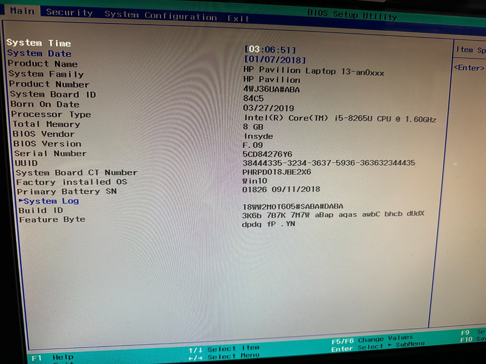 HP 13-an0010nr i5-8265u Motherboard L37349-601 product photo 3