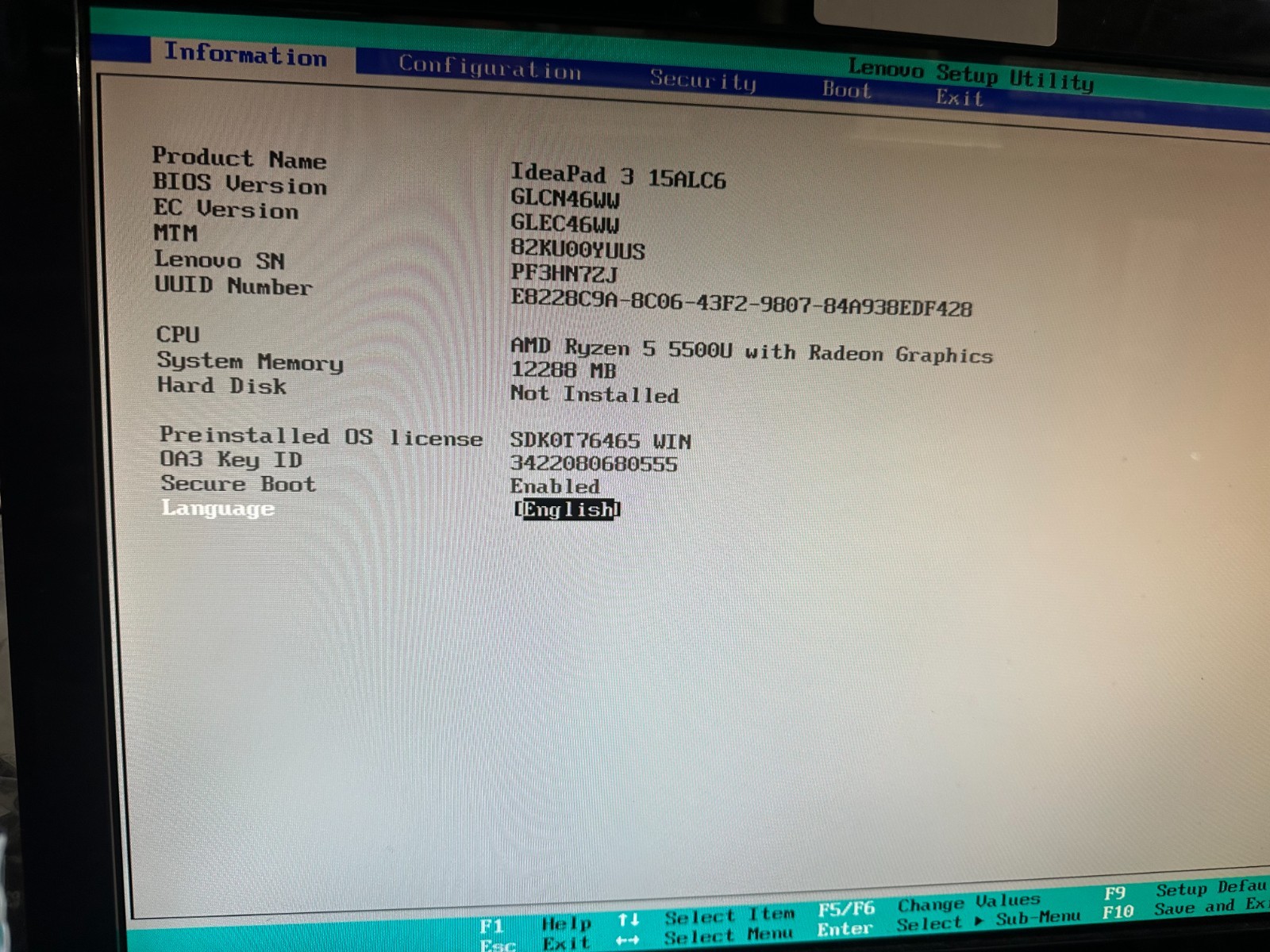 Lenovo Ideapad 3 15ALC6 AMD Ryzen 5 5500u Radeon Motherboard 5B21B85225 Processor product photo 3