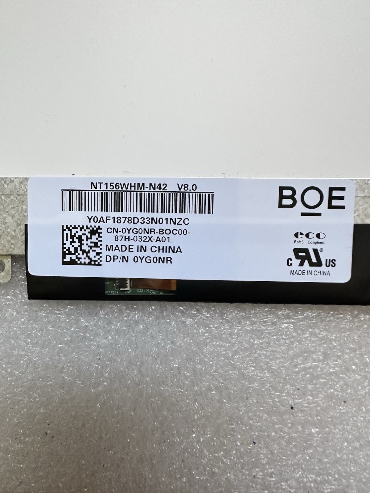 BOE 15.6" Matte Laptop HD LCD Screen Display Panel NT156WHM-N42 V8.0 YG0NR 30pin Laptop Screen product photo 3