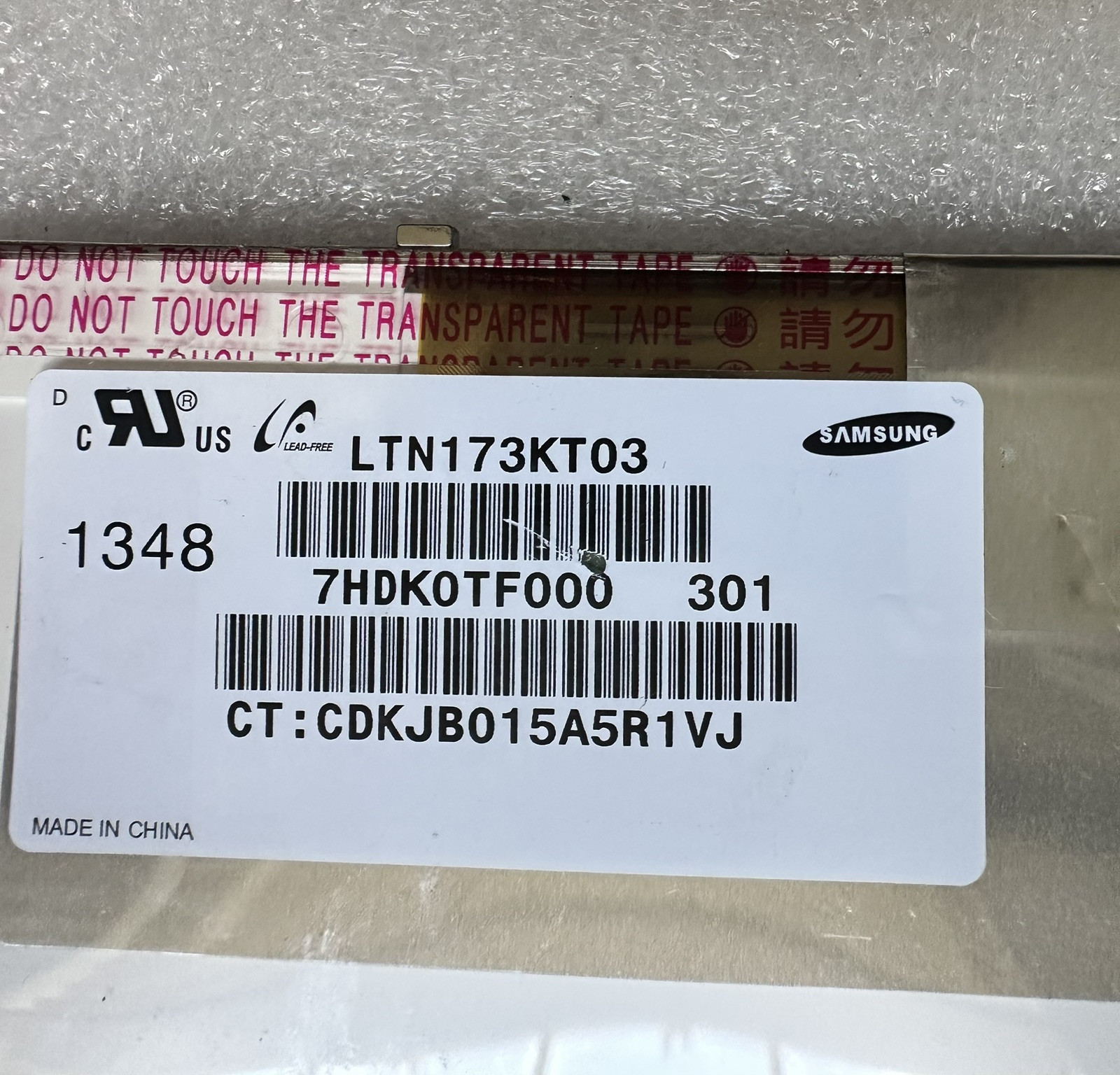 Samsung 17.3" Laptop Screen Display Panel LTN173KT03 -301 Matte product photo 3