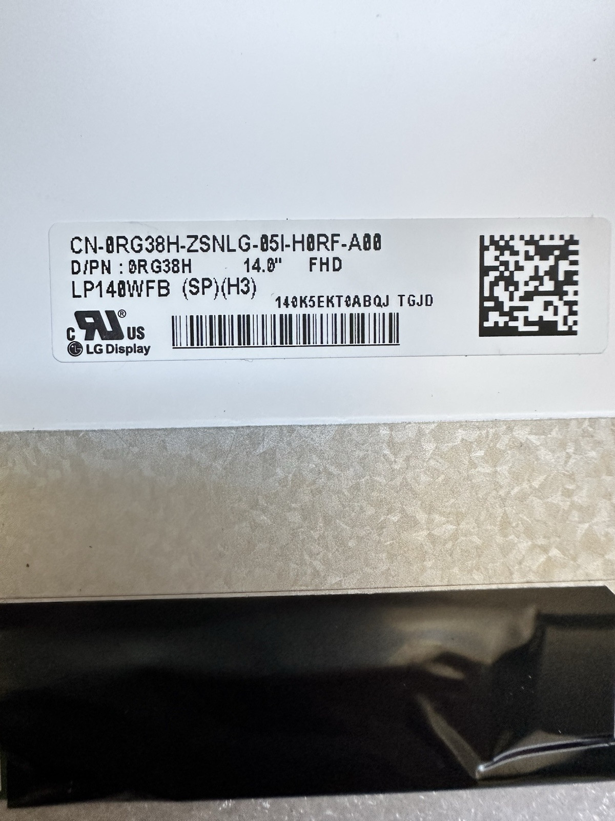LG Display LP140WFB-SPH3 Lcd Touch Screen 14" FHD 1920x1080 40 Pin Matte RG38H Laptop Screen product photo 3