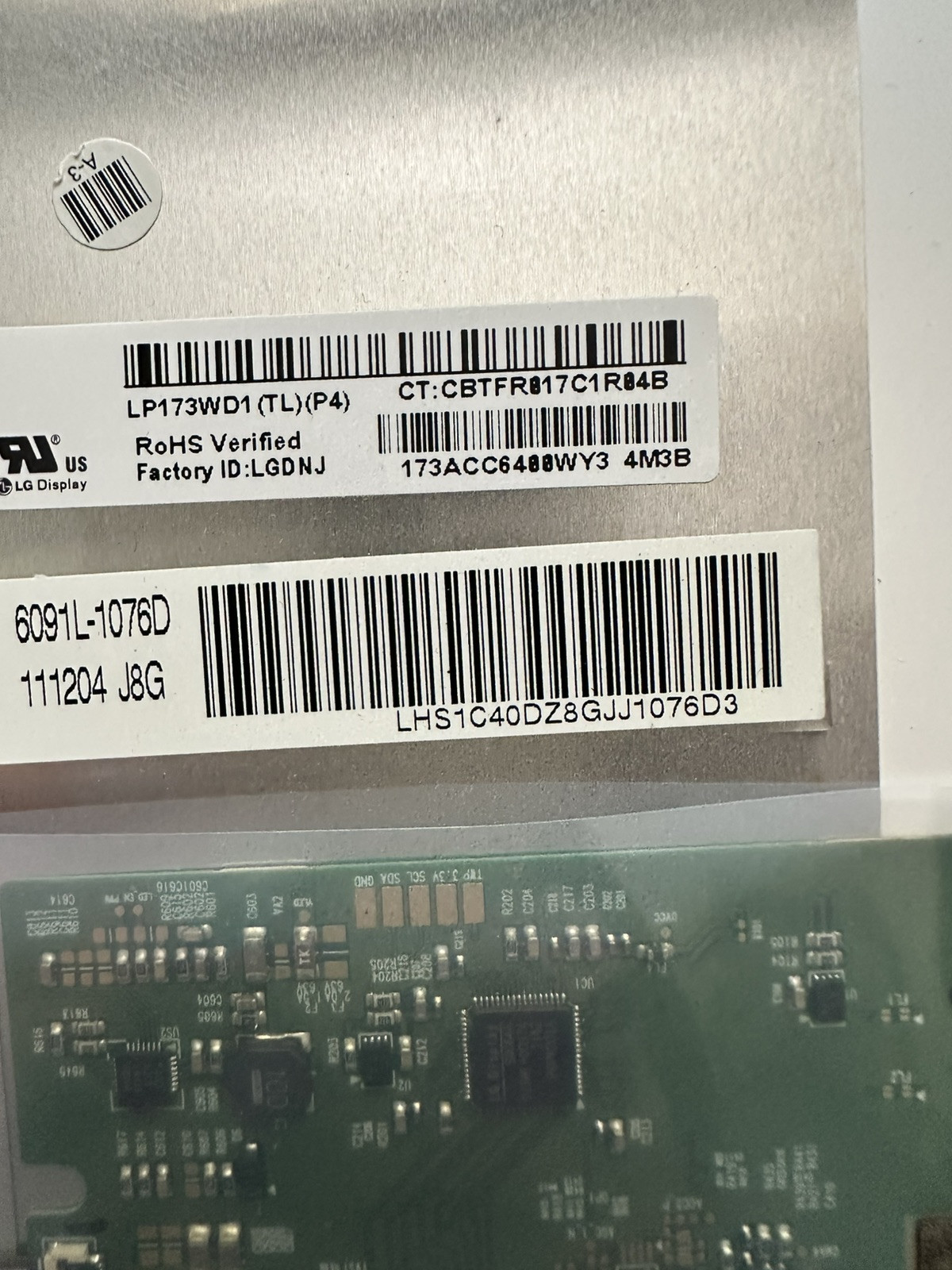 LG Display LP173WD1 (TL)(P4) Matte 17.3" LCD Laptop Screen Panel, Mark on screen product photo 3