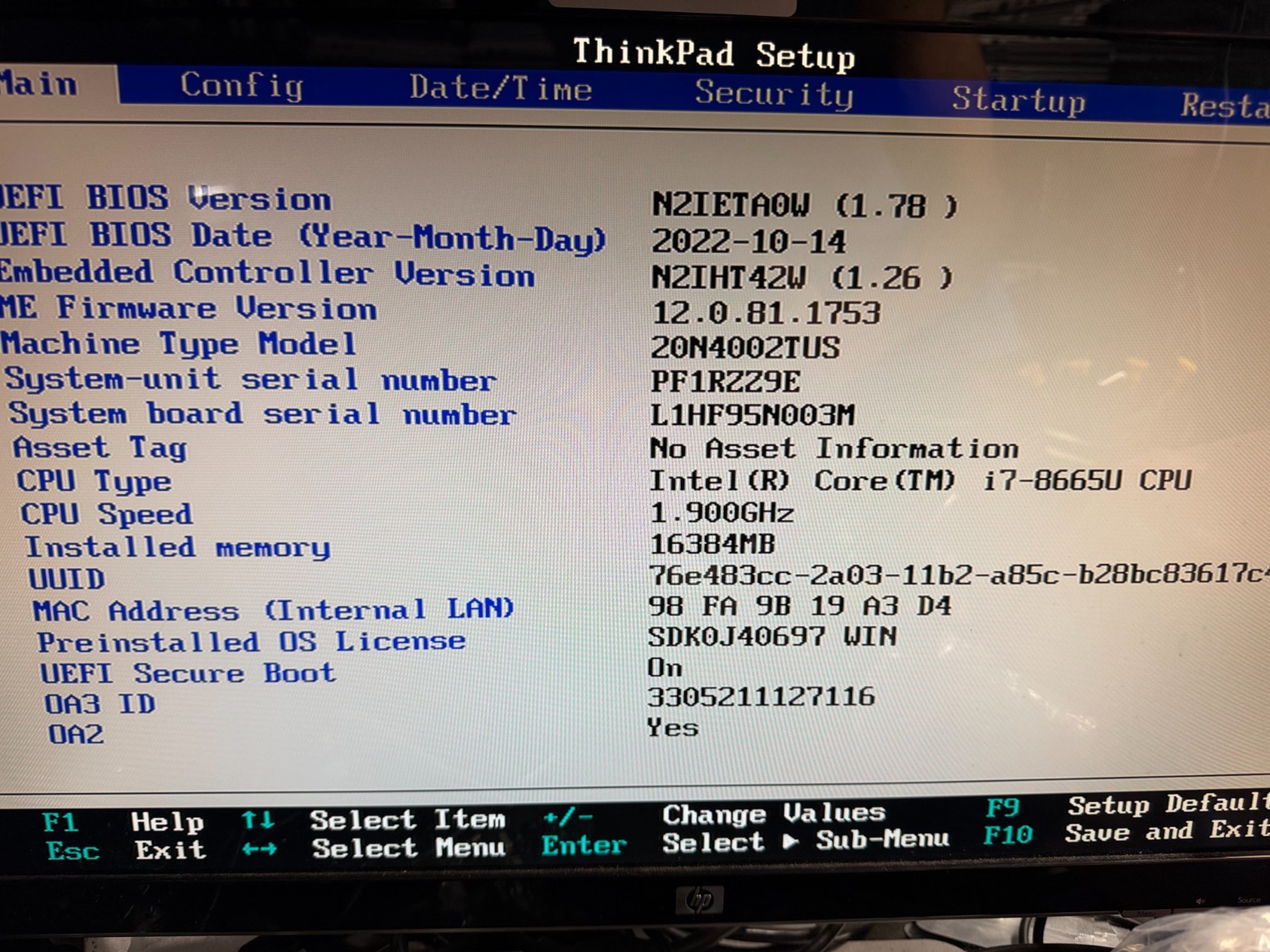 Lenovo Thinkpad T490 i7-8665u Motherboard 01YT398 product photo 3