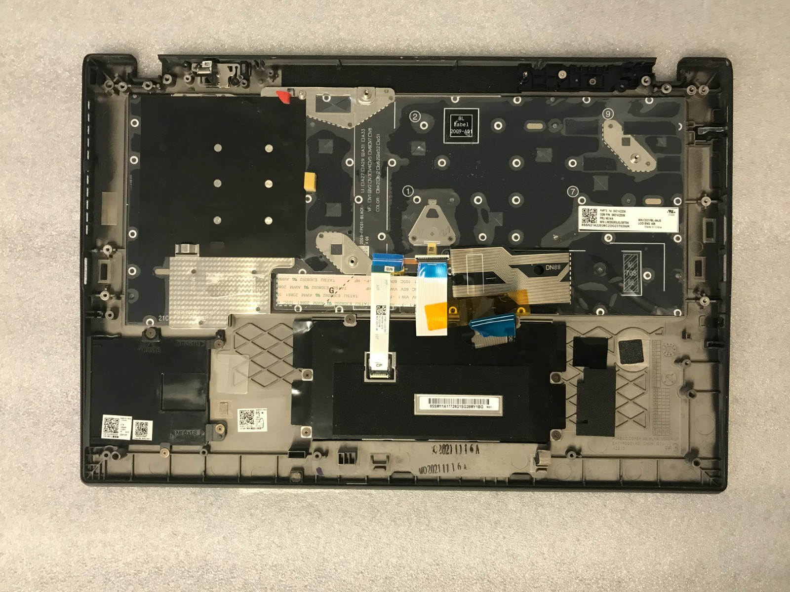 Lenovo T14s Gen2 (20wm, 20wn) palmrest touchpad backlit keyboard 5M11F24557 product photo 2