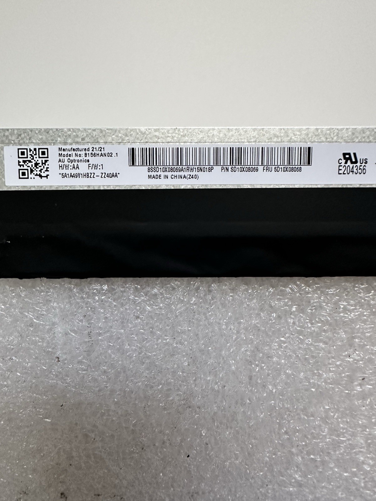 AUO 15.6” Matte LCD Laptop Screen Display 30Pin Panel B156HAN02.1, 5D10X08068 product photo 3