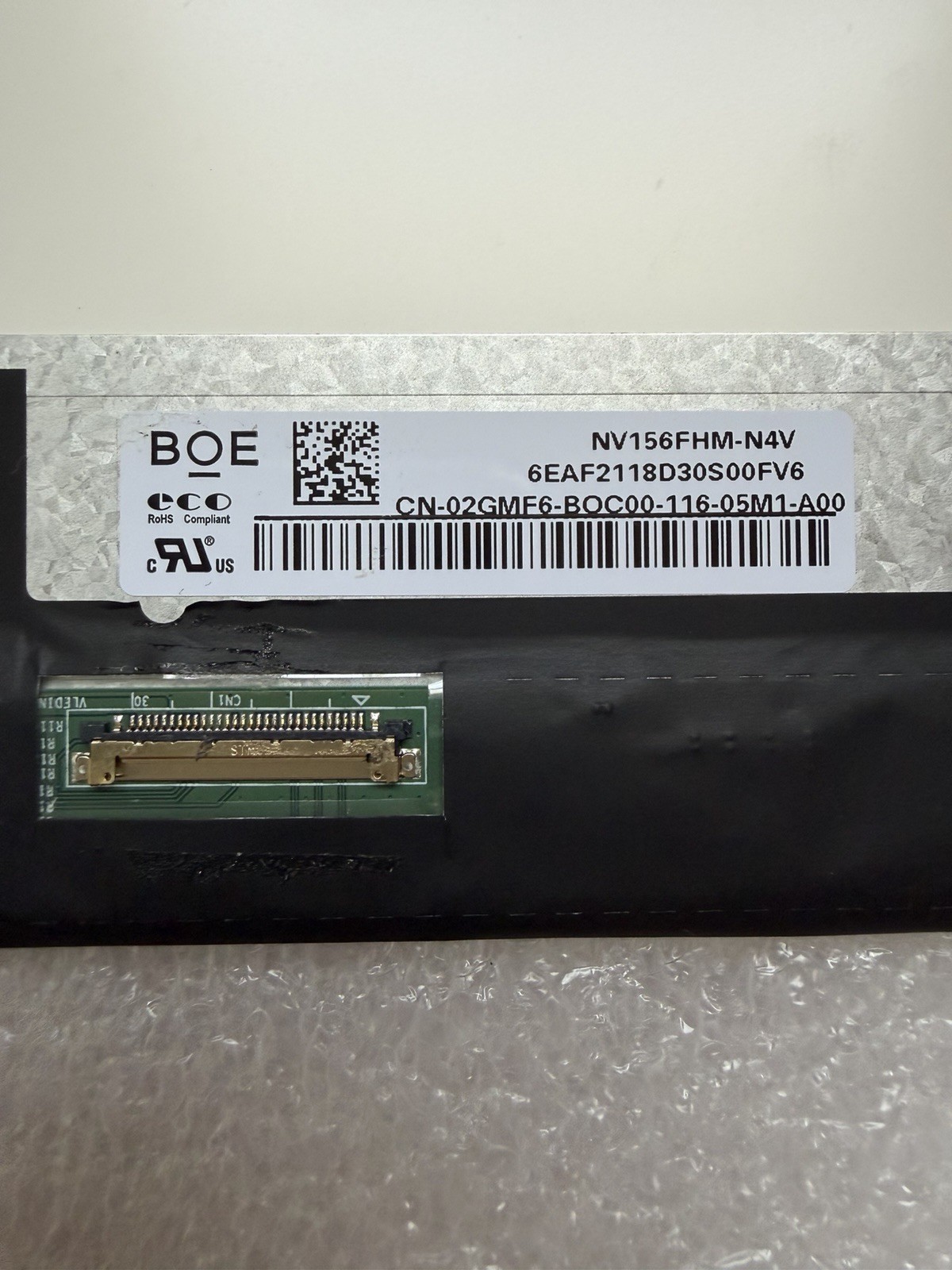 BOE 15.6” Laptop LCD Screen FHD Matte 30pin Display Panel 2GMF6, NV156FHM-N4V product photo 3