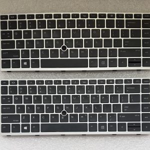 Lot Of 2 HP EliteBook 840 G5 US Backlit Keyboard L14377-001, Silver product photo 1