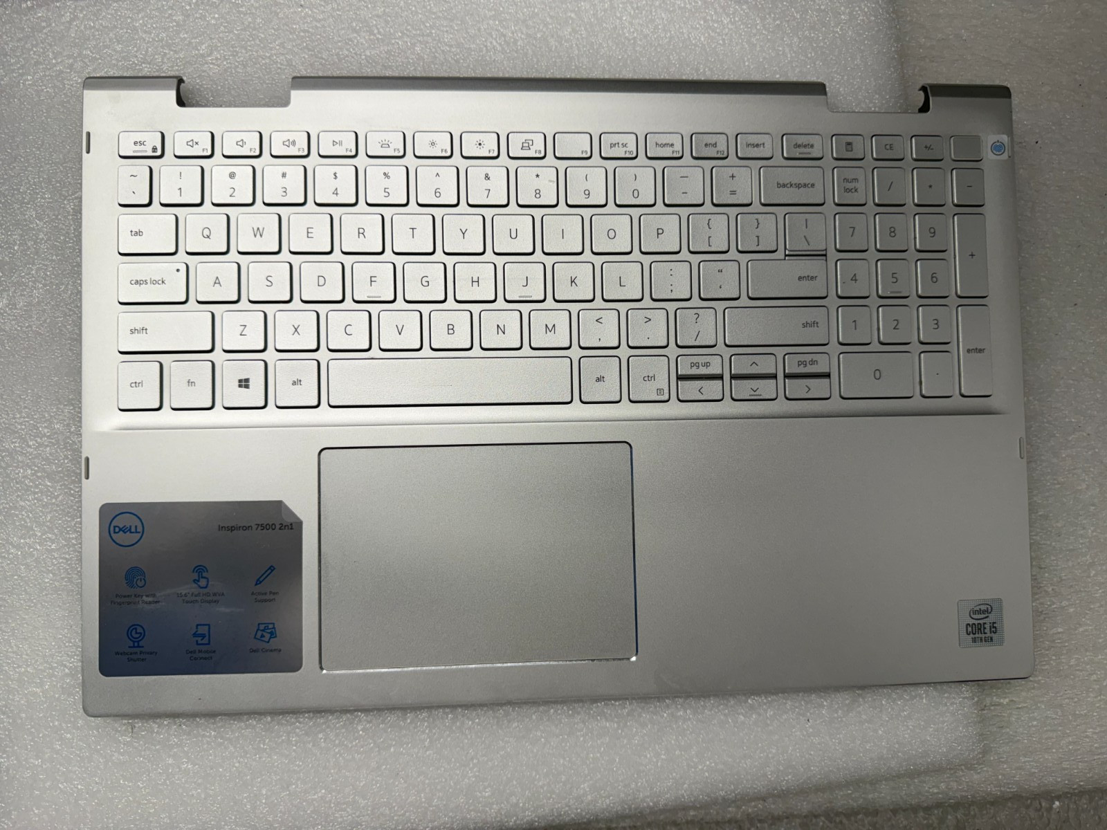 Dell Inspiron 7500 2 in 1 palmrest touch pad keyboard GHXFM product photo 1