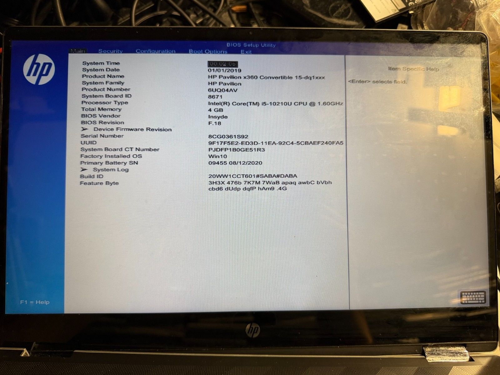 HP 15-dq100 i5-10210u Motherboard L72029-601 read product photo 3
