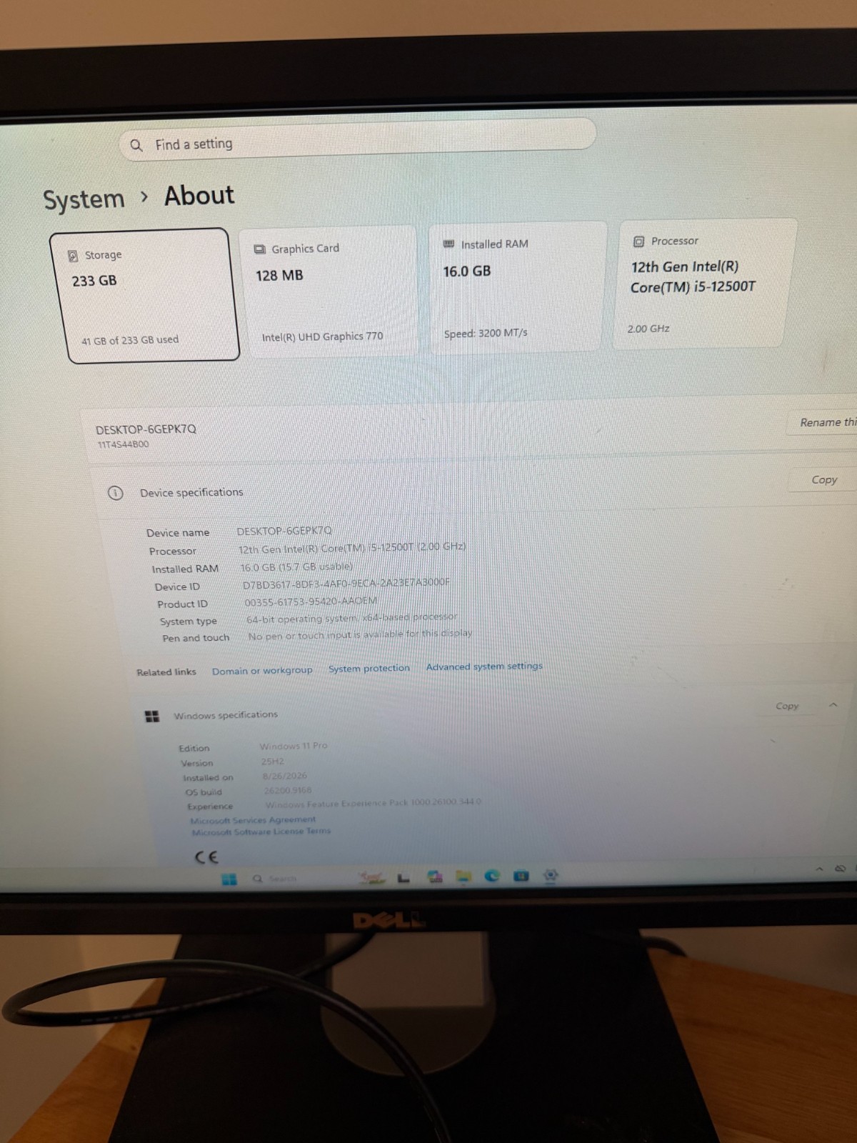 Lenovo ThinkCentre M70q Gen 3 Tiny i5-12500T 250GB SSD 16GB RAM Win 11 Pro product photo 5