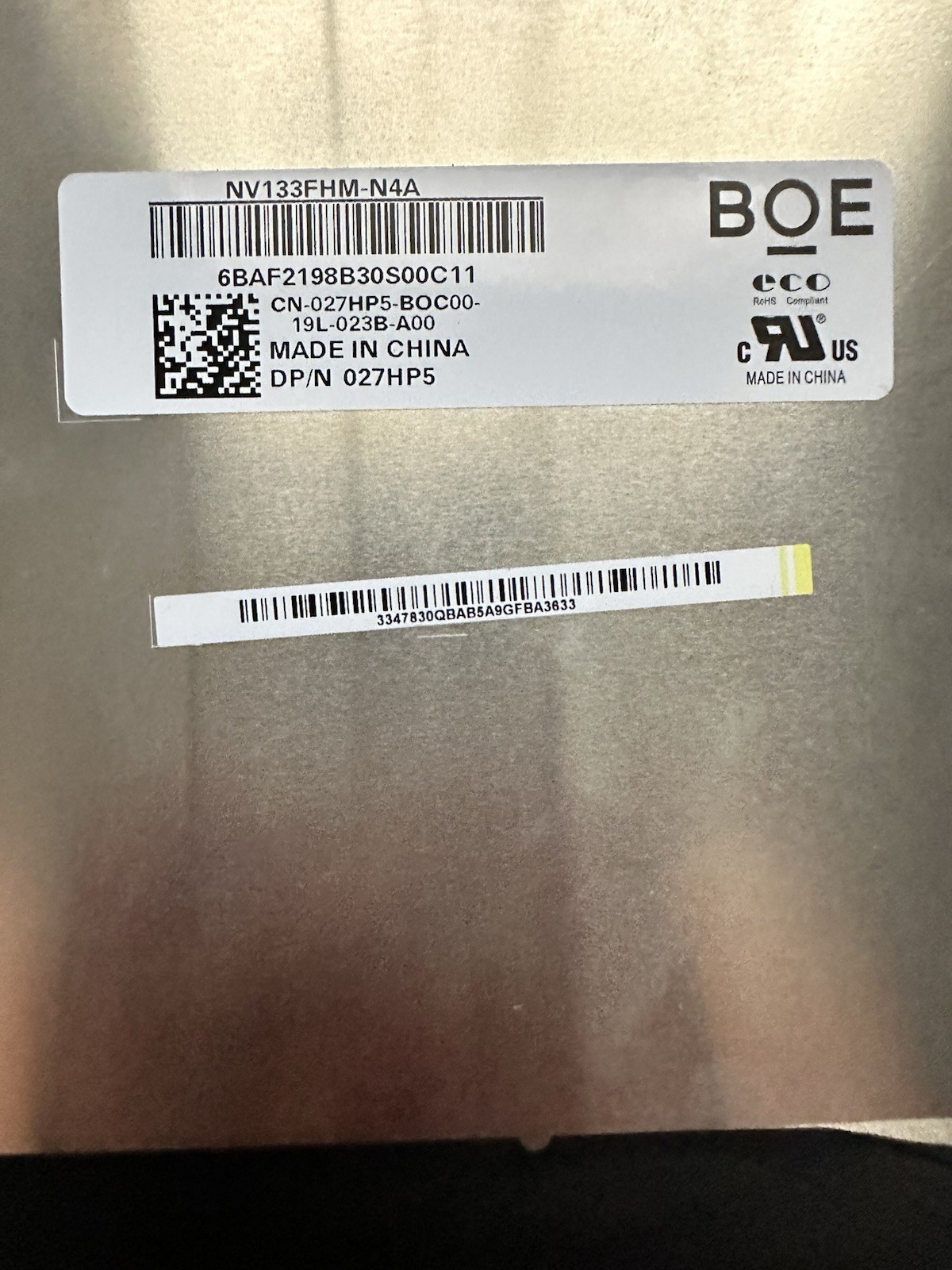 BOE 13.3" FHD LCD Matte Laptop Screen 30PIN Panel Display NV133FHM-N4A, 27HP5 product photo 3