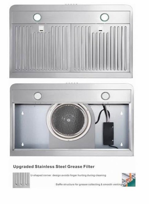 Range Hood 30" Under Cabinet, Kitchen Vent Hood Permanent Stainless Steel Filter - Image 5