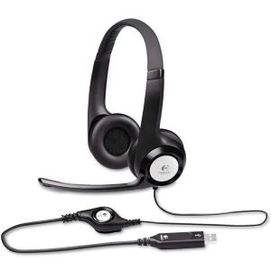 Pack of 8 Logitech H390 Wired Headset W/Mic Stereo Headphones, Noise Cancelling