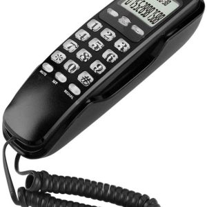 Trimline Corded Phone w/LCD Display, Blk