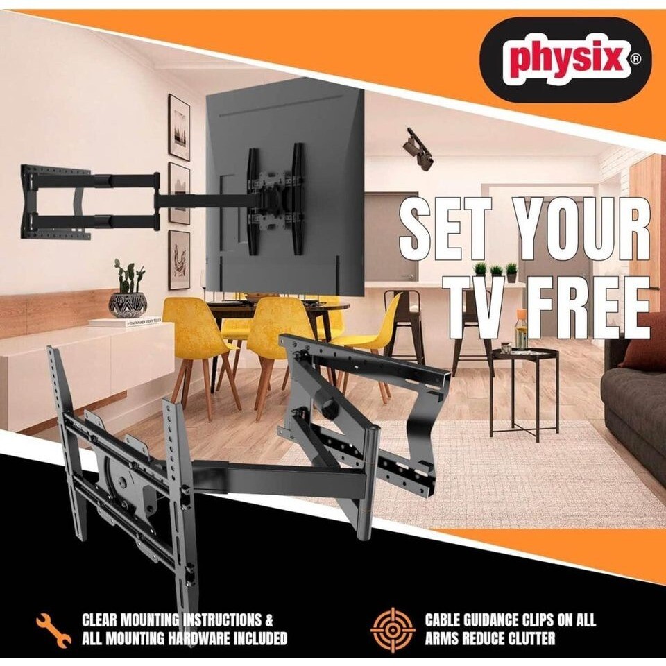 Physix 2100 Long arm TV Wall Mount for 32-75 Inch Screens, Extension up to 40 in - Image 4