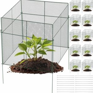 10 Pack of Chicken Wire Cloche Plant Protector Square Cage 11.8' x 11.8" x 12.2"