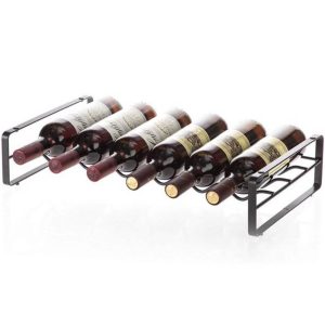 Tabletop Wine Storage Rack, Stackable Modular Design, Holds up to 6 Bottles