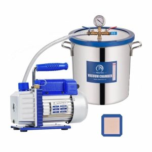 5 Gallon Tempered Glass Lid Vacuum Chamber with Pump, Degassing Chamber Kit