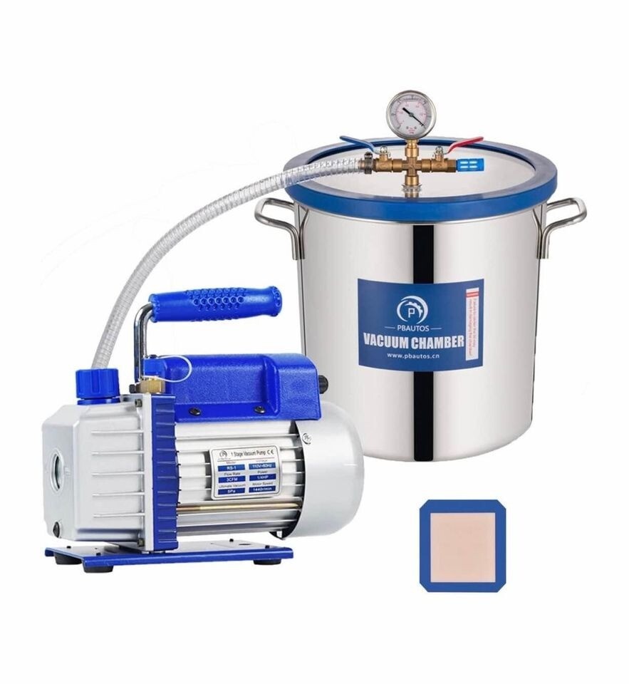 5 Gallon Tempered Glass Lid Vacuum Chamber with Pump, Degassing Chamber Kit