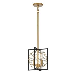 Minka Lavery Titans Trace Pendant, 2-Light, 120 Watts, Sand Coal with Honey Gold