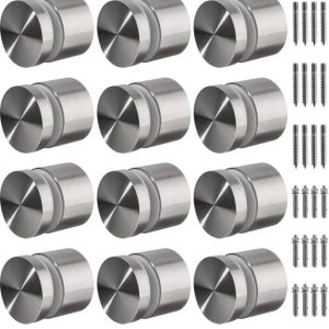 12 Pack Heavy Duty Glass Railing Standoff Hardware for Balcony Stair Balustrade