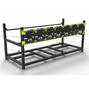 8-GPU Stackable Aluminum Mining Case Rig Veddha V3C