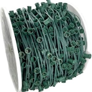 KFG Creative Solutions 1000FT C9 Christmas SPOOL Green Wire w/Socket –12" Space