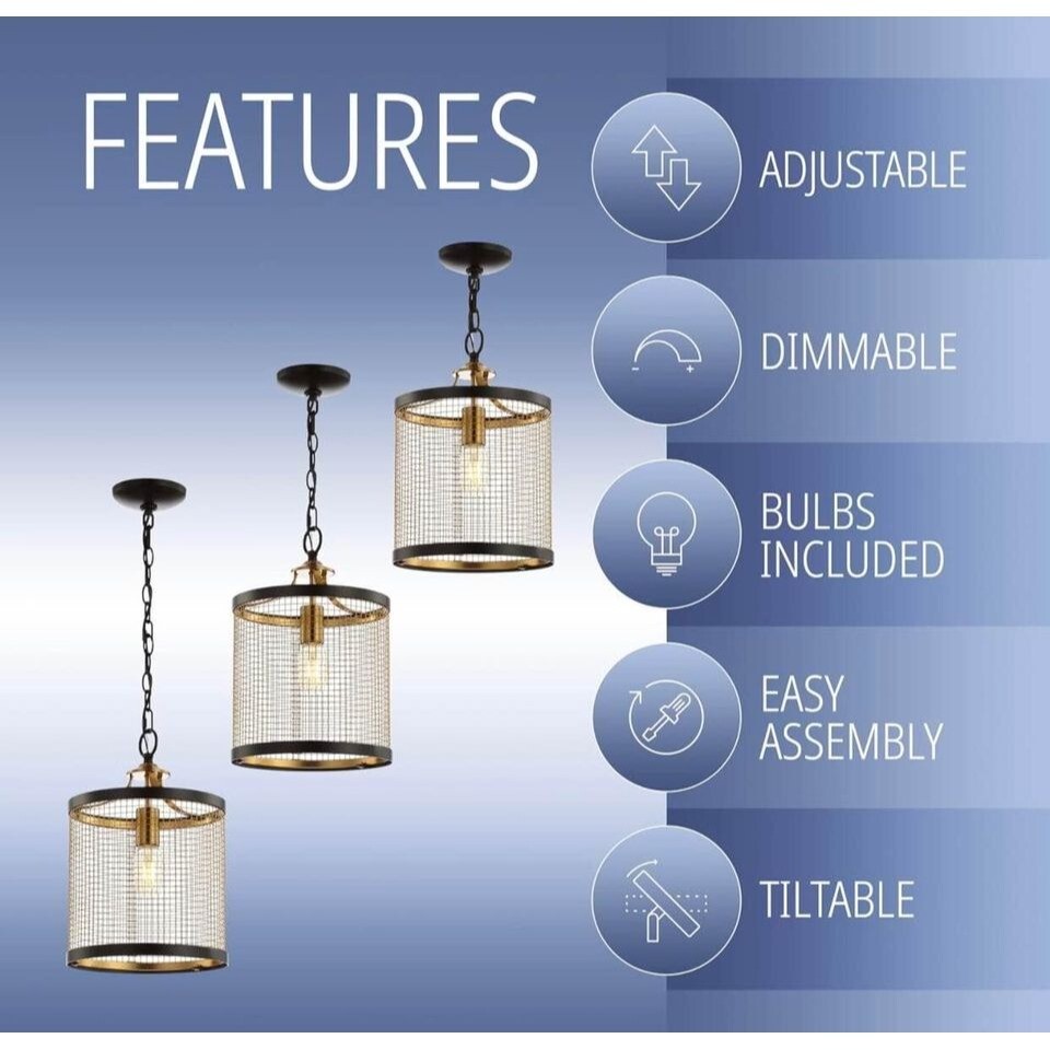 JONATHAN Y Elena 10" Modern/Farmhouse-Gold (JYL9530A Lantern Metal LED Pendant - Image 5