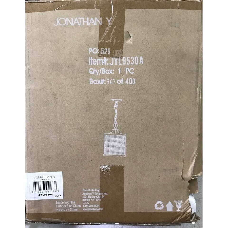 JONATHAN Y Elena 10" Modern/Farmhouse-Gold (JYL9530A Lantern Metal LED Pendant - Image 2