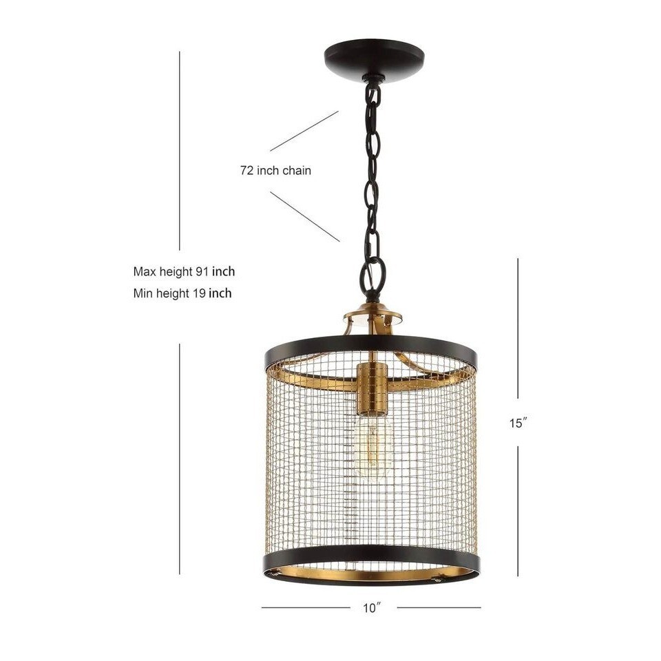 JONATHAN Y Elena 10" Modern/Farmhouse-Gold (JYL9530A Lantern Metal LED Pendant - Image 4