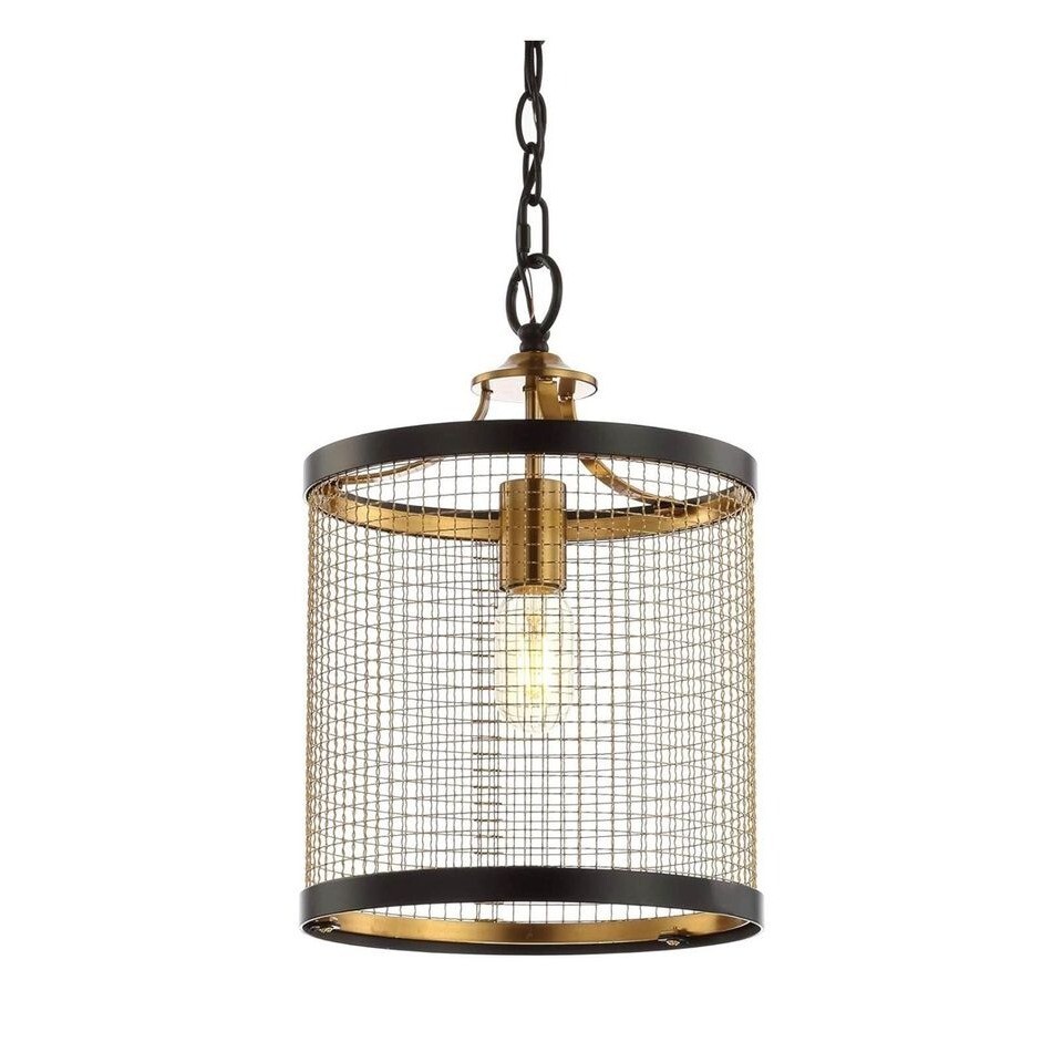 JONATHAN Y Elena 10" Modern/Farmhouse-Gold (JYL9530A Lantern Metal LED Pendant