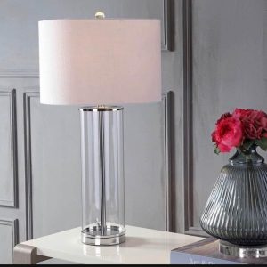 JONATHAN Y Modern, Glam for Bedroom, Living Room Glass LED Table Lamp 29"