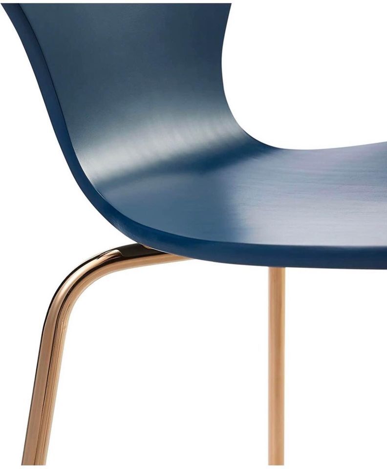 Set of 2 Chairs -Versanora Versatile Contorno Bentwood- Blue/Rose Gold - Image 4
