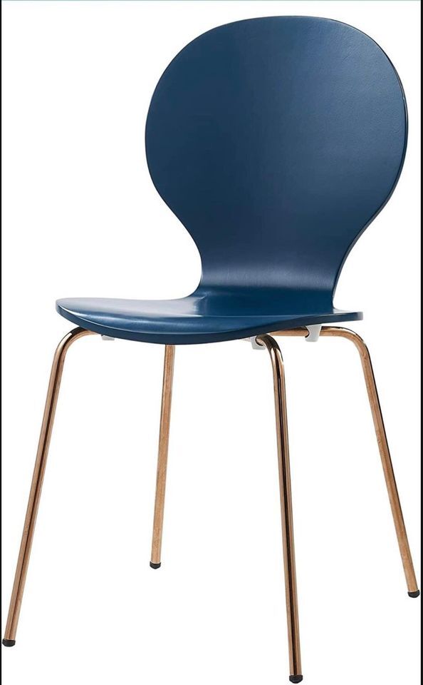 Set of 2 Chairs -Versanora Versatile Contorno Bentwood- Blue/Rose Gold - Image 3