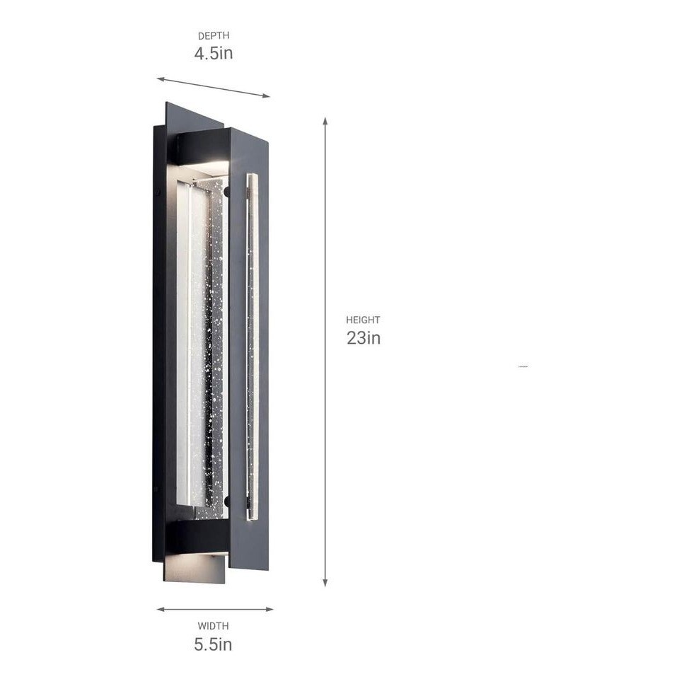 Kichler River Path 23" LED Outdoor Wall Light in Textured Black, 1 LIGHT - Image 5