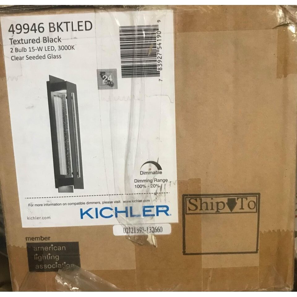 Kichler River Path 23" LED Outdoor Wall Light in Textured Black, 1 LIGHT - Image 2