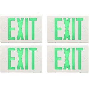 4 Pack Of LED Spectsun EXIT Sign Light, Hardwired, GREEN Color, Commericial