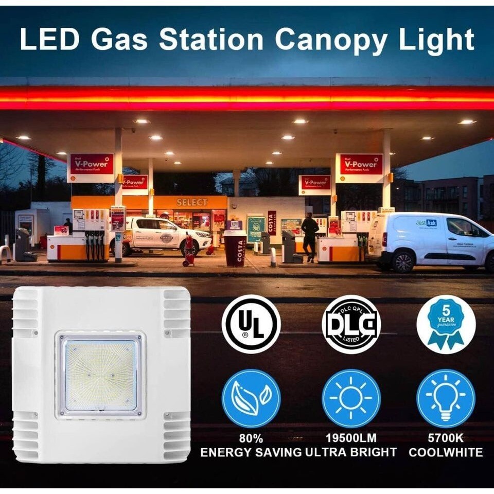 LED Canopy Light for Gas Station, 150W Carport Ceiling Light 19500LM 5700K - Image 4