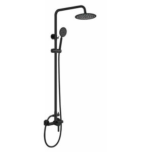 Aolemi Outdoor Shower Faucet, Shower Fixture Combo Set Stainless- Matte Black
