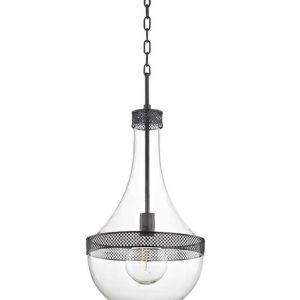 Hudson Valley Lighting 1814-OB Hagen 1-W Pendant -14” Wide X 29.25” High, Bronze