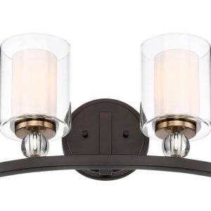 Minka Lavery Vanity Bath Light, 2-Light, 200 Watt, 15.5"H x 9"W, Painted Bronze