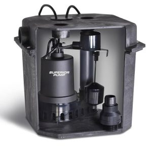 Superior Pump 1/3 HP Remote Sink Drain Pump System, Black (92072-U)