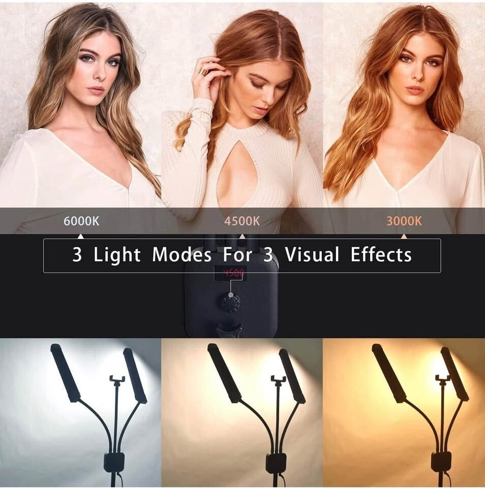 Aro De Luz LED Lash Light Kit, 5400 Lumens Bright, 3 Color Modes with Tripod - Image 10
