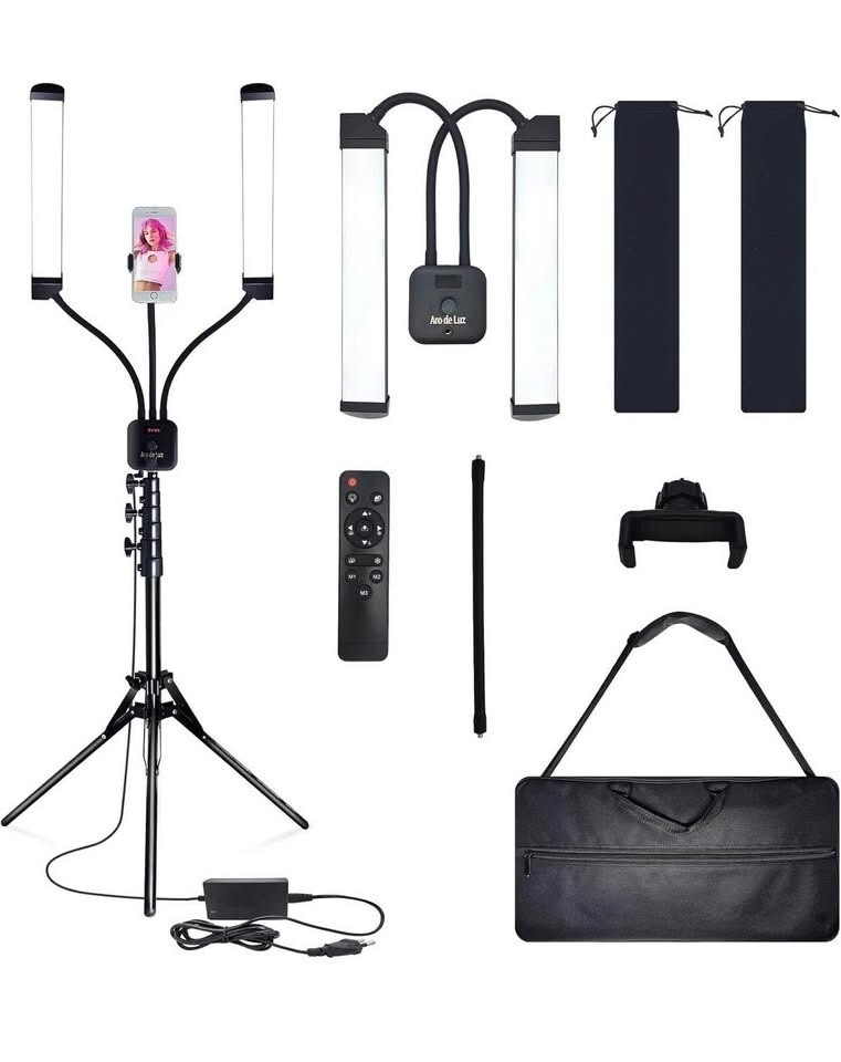 Aro De Luz LED Lash Light Kit, 5400 Lumens Bright, 3 Color Modes with Tripod - Image 7