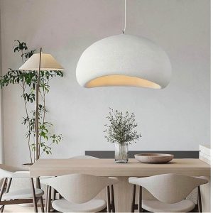 JAYMP 50cm/19.7” Wabi Sabi Pendant Light for Dining Room Kitchen Island, White