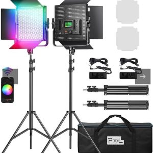 IVISII 2 Pack of I80RGB PROFESSIONAL VIDEO LIGHT KIT