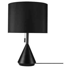 Globe Electric 23" Table Lamp, Black Base, Black Fabric Shade (67094)
