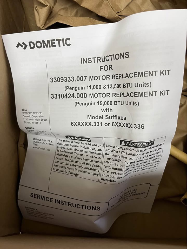 Genteq F48AE48A61 (Dometic part 3314471.011) 1/4 HP, 115V, 3-speed, 1650 RPM - Image 5