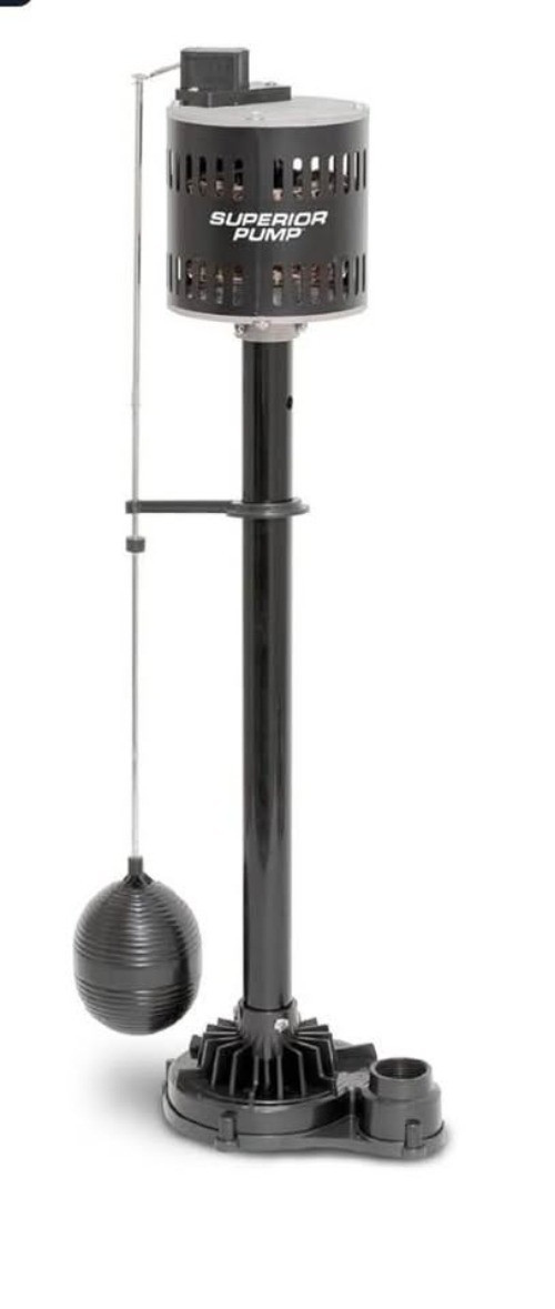 Superior Pump 1/2 HP Thermoplastic Pedestal Pump, Black (92553)